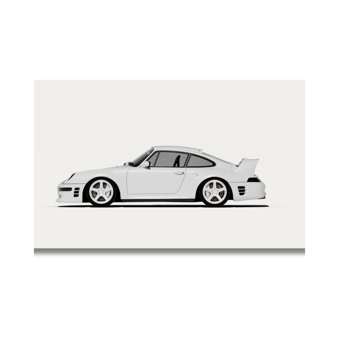 Minimal White Porsche